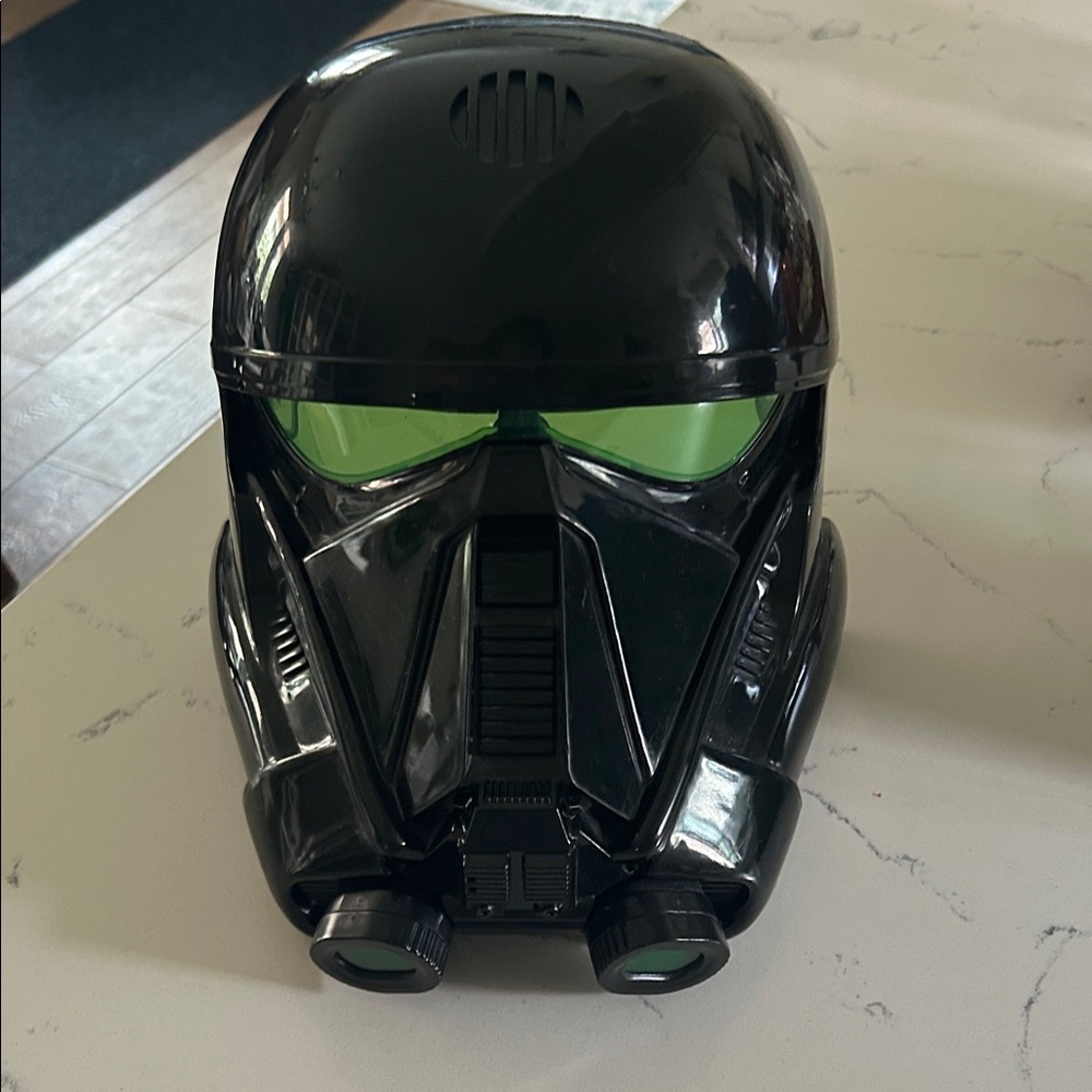 Black Star Wars  Helmet with Green Visor